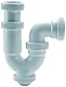 Adequa B-31-B Einfacher gebogener Siphon mit ausziehbarem Racord, weiß