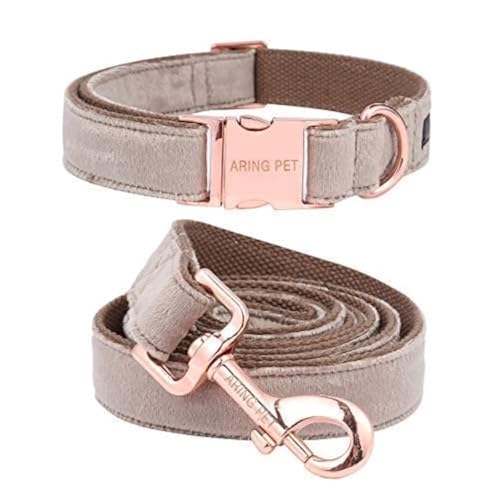 ARING PET Dog Collar and Leash, Velvet Dog Collar and Leash Set, Soft & Comfy, Adjustable Collars for Dogs