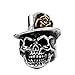Homxi Bagues Gothiques Homme,Bague Crâne avec Chapeau de Fleur Rose Bague pour Homme Acier Inoxydable Or Argent Noir Alliance Homme Taille 62