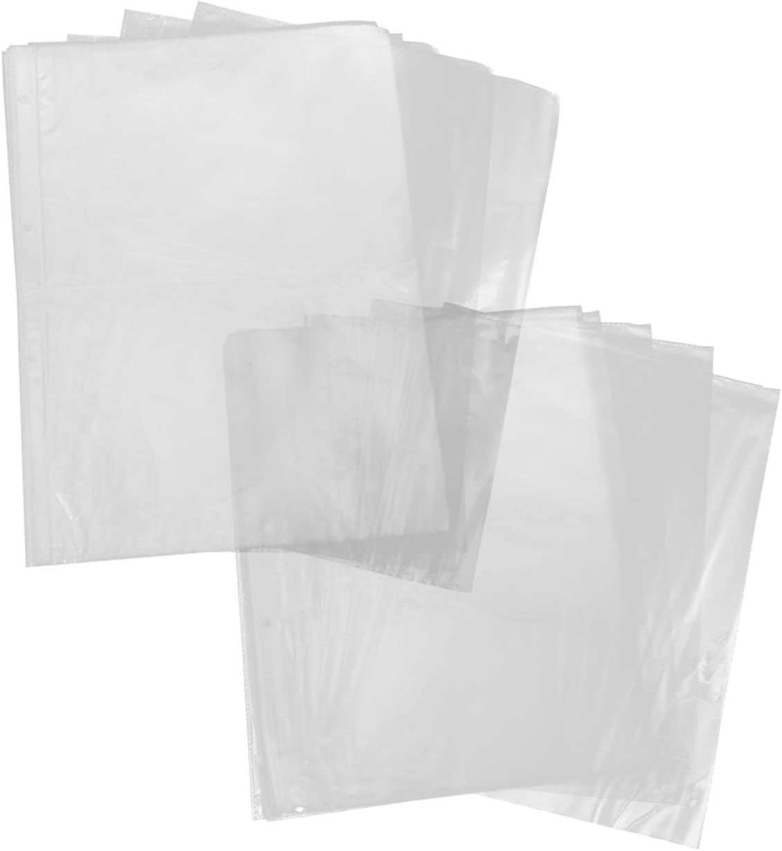 MAGICLULU 50pcs A4 Looseleaf Photo Album Pages Four-Hole Pp Collection Postcard Pockets for Photo Sleeves Binder Protectors Suitable for Collectors and Storage