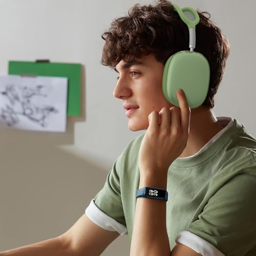 Image of Tobfit Silicone Case Cover for AirPods Max Headphones, Soft Clear TPU Anti-Scratch Ear Pad /Ear Cups /Headband Cover for AirPods Max, Sweat-Proof Transparent Protector Accessories,Green