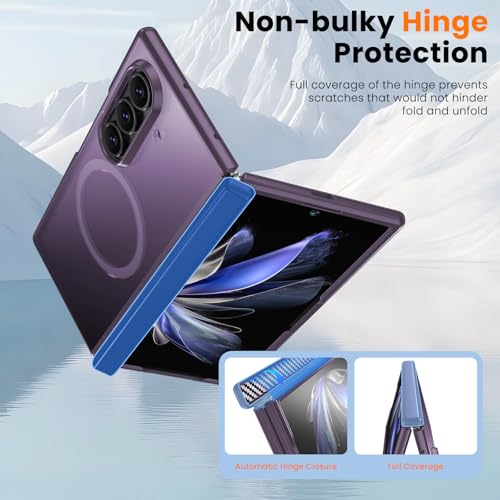 Image of WRJ for Samsung Galaxy Z Fold 7 Case Built-in Screen Protector,Purple