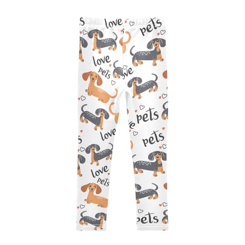 Dachshund Dog Pets Love Girls Leggings Soft Stretch Workout Yoga Dance Pants for Kids Casual Tights2