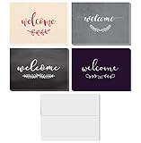 Welcome Cards Box Set | Includes 36 Assorted Greeting Cards and Envelopes - Blank on the Inside - 4 by 6 Inches