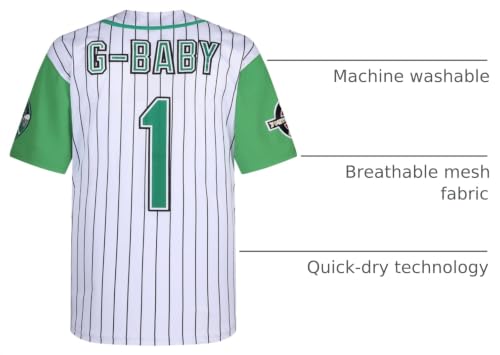 G-Baby Jerseys #1 Jarius Evans Hardball Shirt Movie Baseball Jersey para Hombre Talla 3XL miniatura 3