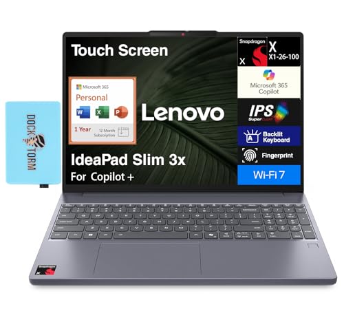 Lenovo IdeaPad Slim 3X Copilot Laptop 15.3" WUXGA Snapdragon X1 16GB 2TB Win11 Pro miniatura 1