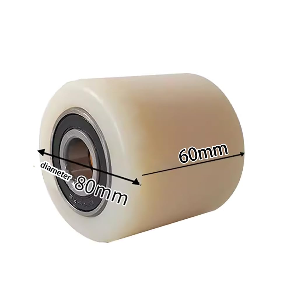Nylon chargé, Lot de 2 Roues de transpalette, Plusieurs Tailles, 800 kg, Double roulement, Nylon(80x70mm)