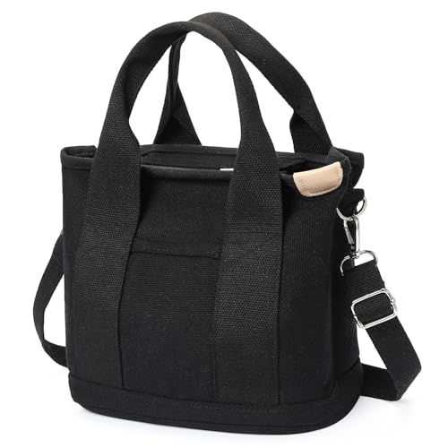 Bolso tote pequeño de lona para mujer con cierre miniatura 1
