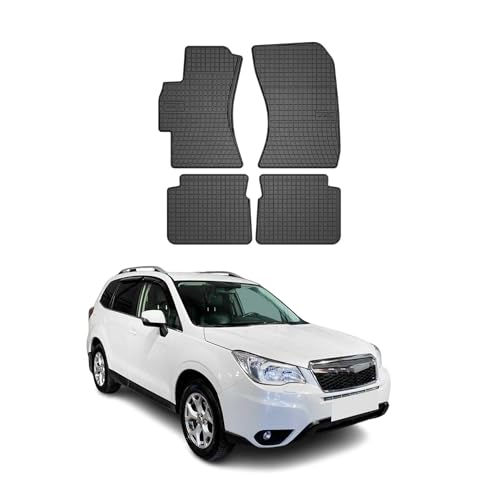 OMAC Tapis de Sol Compatible avec Subaru Forester IV 2013-2018 Caoutchouc Noir