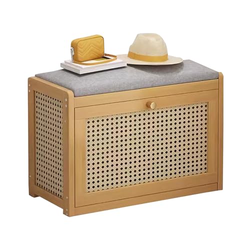 Scarpiera da ingresso con seduta a 2 ripiani, in legno, per corridoio, elegante panca da ingresso con spazio per scarpe e accessori