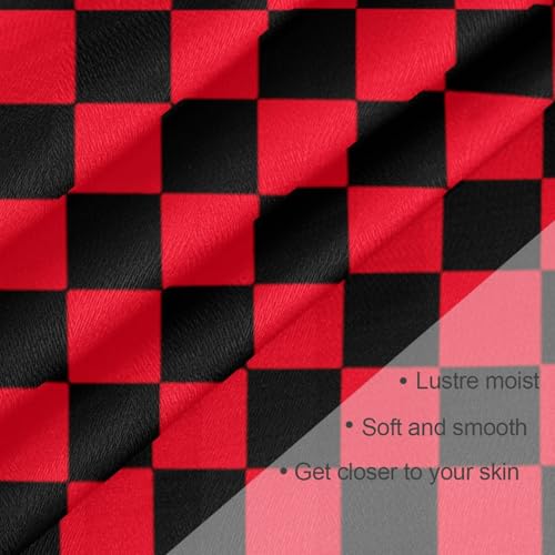Buffalo Plaid Check Black Red silk scarf scarf lightweight head wrap for women for neck bufandas para mujer elegantes3