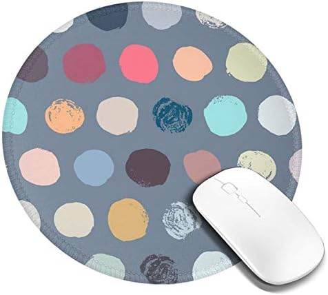 Polka Dot Mouse Pad Mini Round Mousepad for Women Girls Boys Colorful Pigment Circle Patterned Personalized Art Print Office Desk Decor Small Mouse Mat for Computer Laptop & PC
