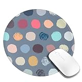 Polka Dot Mouse Pad Mini Round Mousepad for Women Girls Boys Colorful Pigment Circle Patterned Perso