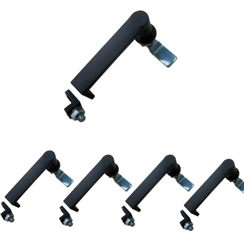 TANFEI Distribution Box Lock with Padlock Hole, Electric Cabinet Box Lock, Industrial Cabinet Lock, MS868 Cabinet Handle Lock (5 Pack), Black