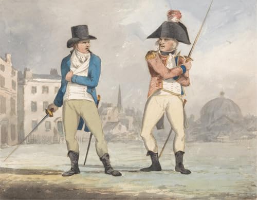 Affiche caricature deux hommes avec des épées Sell Cotman 60x90cm