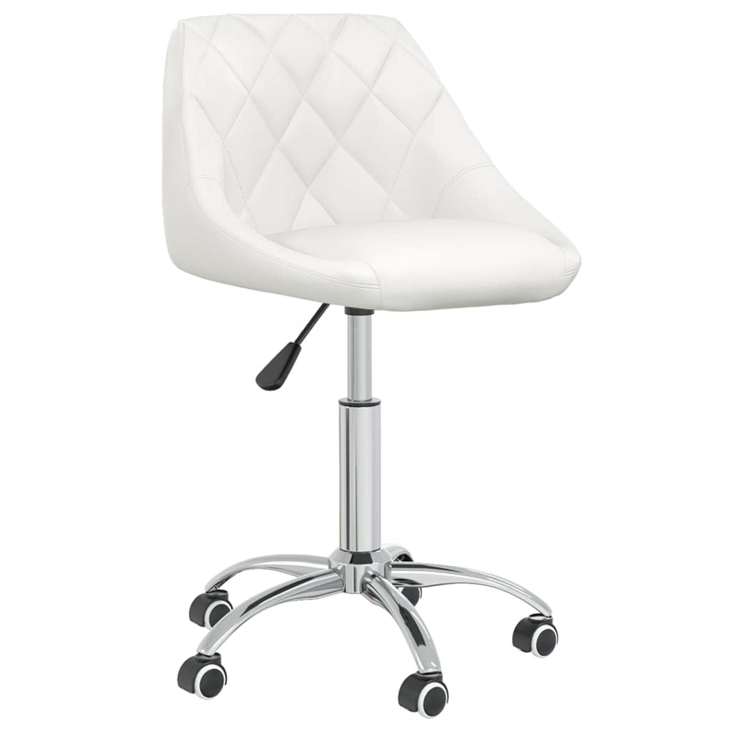Juego de 2 sillas de comedor giratorias de piel sintética con estructura cromada, rotación de 360°, altura regulable y con ruedas, máx. 110 kg por asiento