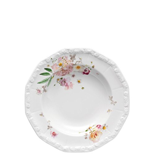 Piatto fondo della serie Rosenthal Maria Pink Rose con delicata decorazione floreale