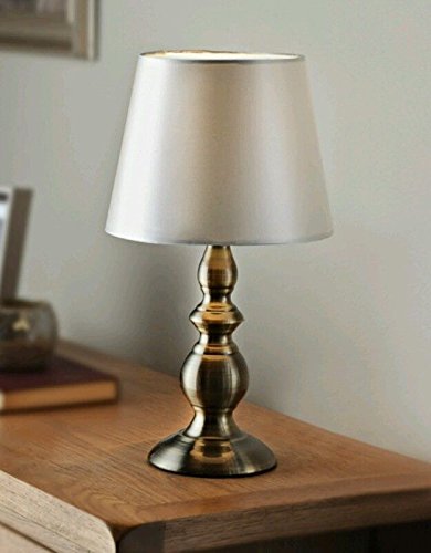 Kachhu® Harvard Table Lamp Antique Style Gold Base & Cream Satin Effect Lampshade