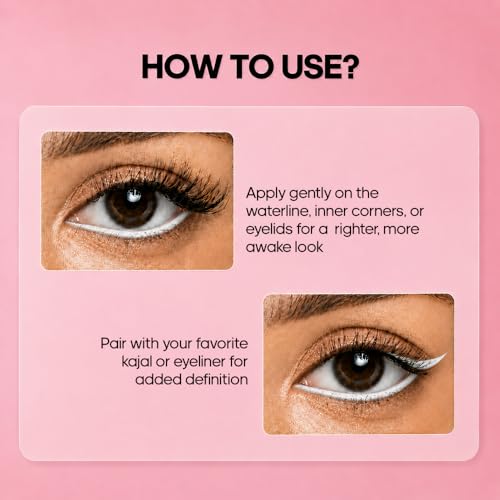 Image of Recode White Pookie Kajal 0.3G,Smooth & creamy application,Lightweight,Smudge Proof Kajal,Perfect for everyday makeup looks