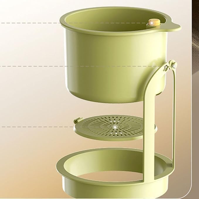 Image of Kitchen Sink Drain Basket, Faucet Hanging Strainer, Sink Strainer Basket, Press Automatic Dumping Kitchen Draining Makeup Remover for Newborn Babies