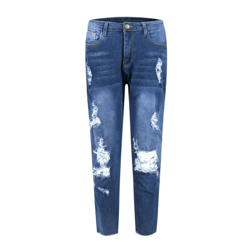 Ladies Jeans High Waisted Wide Leg Jeans Boyfriend Jean Pull On Denim Pants Ripped Distressed Cowgirl Outfits3