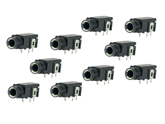 acce & peri® 1/4" P-38 6.35 MM Female Socket Audio Jack Microphone 6.3mm MIC Connector P38 (PACK OF 10)-image-1