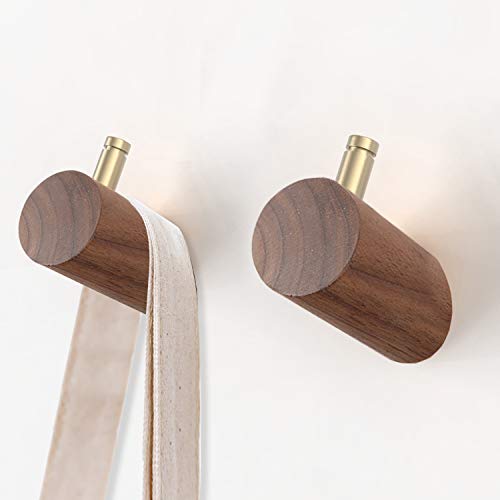 ETECHMART Holz-Kleiderhaken für die Wand, 2 Stück, Wandmontage, Kleidung (schwarze Walnuss, 5.1 cm) Cover