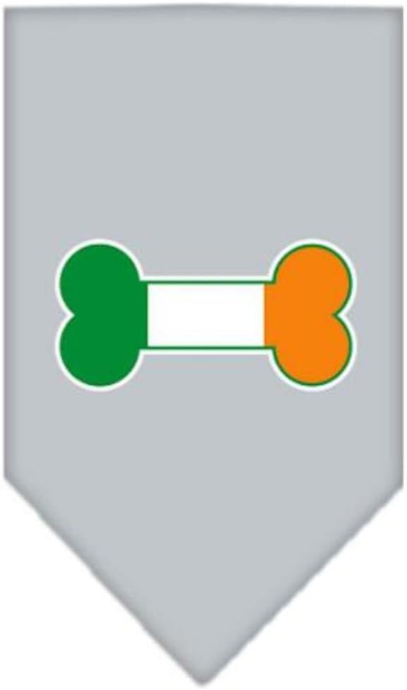 Mirage Pet Products Bone Flag Ireland Screen Print Bandana for Pets, Large, Grey