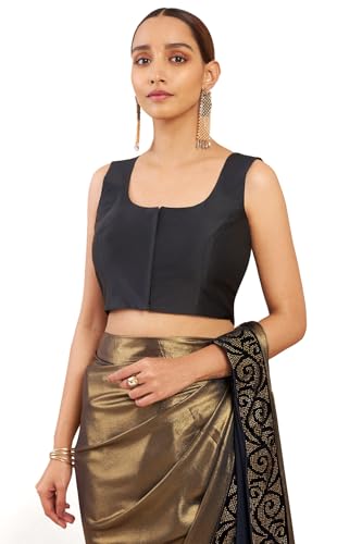 Soch Womens Black Taffeta Sleeveless Padded Blouse
