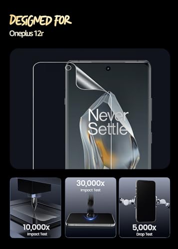 Image of Lensarmor Compatible with OnePlus 12R Flexible Screen Protector (1 Pack) - Clear TPU Film, Fingerprint Unlock Supported, Easy Installation Kit Included, Bubble-Free & Case-Friendly Fit