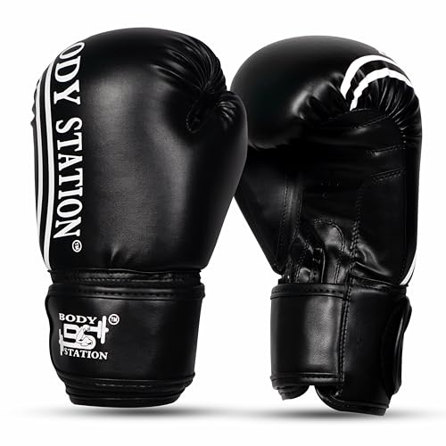 Image of Boxing Gloves - Faux Leather Training Gloves with Hook and Loop Velcro Closure for Long-Lasting Strength and Durability