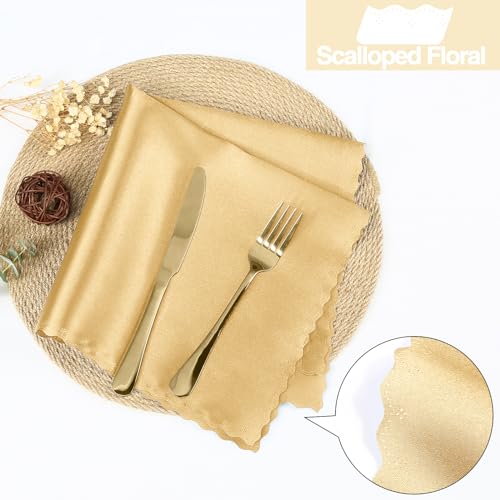 Homiest Gold 17x17 Satin Napkins 24 Pack Scalloped Edge by Homiest - Used condition - Image 3
