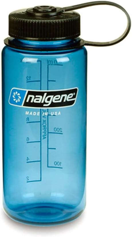 Nalgene 16 oz Wide Mouth Water Bottle | Slim Cup Holder Size, BPA-Free, Durable & Leak Proof, Lightweight Travel Bottle, Slate Blue