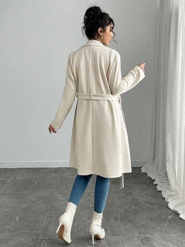 Chic Apricot Womens 2025 Fall Winter Jacket: Effortlessly Stylish Double-Breasted with Pockets (Medium) - Image 2