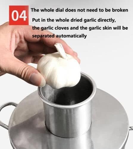 ele ELEOPTION Garlic Peel Machine 110V 20KG/H Automatic Commercial Garlic Peeling Peeler Slicers Peel Stainless Steel Machine Commercial Silver Color