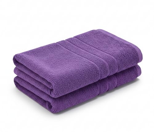 A & B TRADERS Pack of 2 or 4 Big Large Jumbo Bath Sheets Towels Soft Cotton Prime Egyptian Bale Sets (Purple, 2)