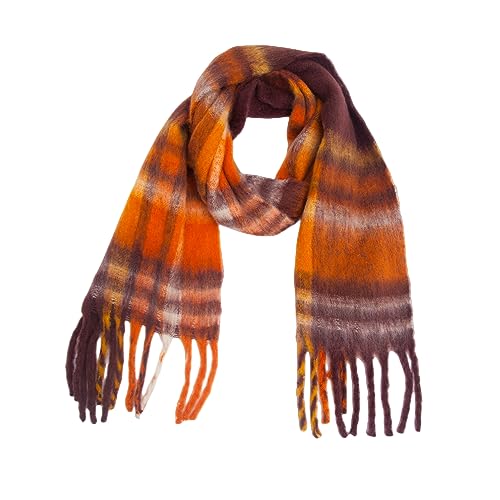 Yatemiole Women's Cashmere Stripes Warm Soft Scarf
