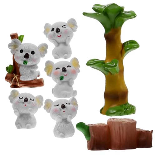 SUPVOX 7piezas Decoraciones De Koalas Figuras Miniatura Hechas Mano para Microdecoración Paisajística Estilo para Jardín De Juguete