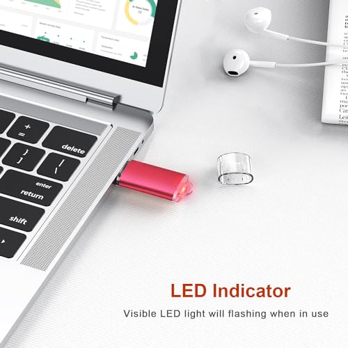 TOPESEL USB Flash Drive 5 Pack 64GB USB 2.0 Flash Drive Memory Stick USB Drive Jump Drive USB Storage Flash Drives Pen Drive Thumb Drives (5 Mixed Colors: Black Blue Green Red Silver) - Image 6