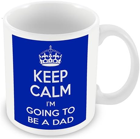 Keep Calm I'm Going to be a dad (Blue) Mug / Cup (choose to personalise with any name, photo, message or colour) - expecting a baby, parents to be, baby shower gift