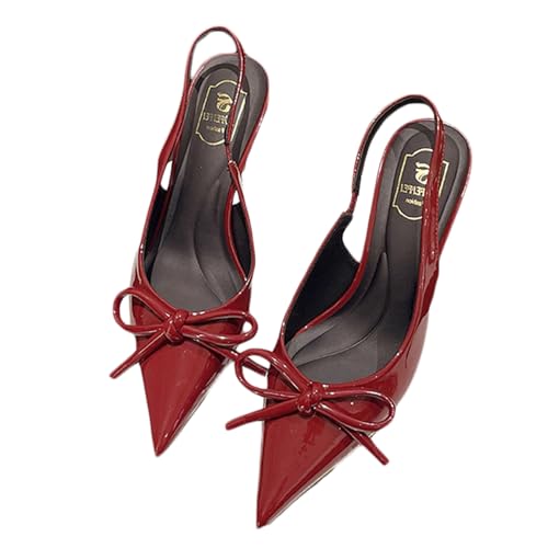 KATIM ワインレッド レザー パンプス レースレディース Lace Ladies ダブルストラップエナメル