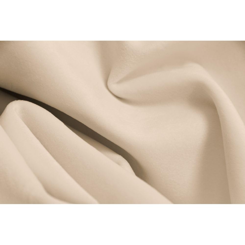 Moondream DecibelControl™ Akustikvorhang 3in1 | Lärmschutz | Thermoisolierung Winter+Sommer | 100% Verdunkelung | Patentierte Technologie | EU | Samt | Ösen | Beige MC15 | 130B x 260H cm