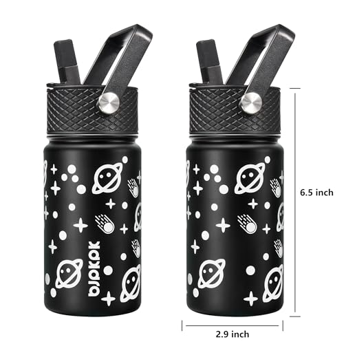 Image of BJPKPK Insulated Water Bottle, 15oz Stainless Steel with Straw Lid
