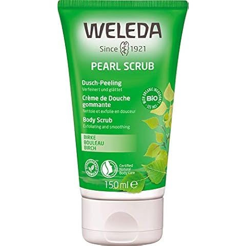 WELEDA Bio Pearl Scrub Dusch-Peeling Birke - schonendes Naturkosmetik Duschgel Körper Peeling für spürbar seidig glatte Haut und eine stärkere Durchblutung (1 x 150 ml) Cover