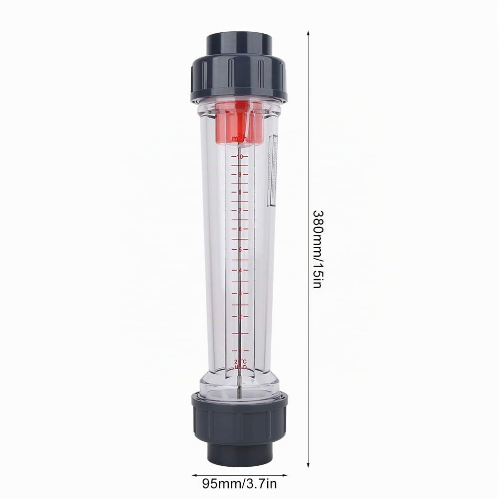 Durchflussmesser Pool 50mm, LZS-40 (D) Flüssigkeitsdurchflussmesser, Messbereich 1-10 m³/h Hochpräzise ABS-Rohrdurchflussmesser, Wasserdurchflussmesser Instrument
