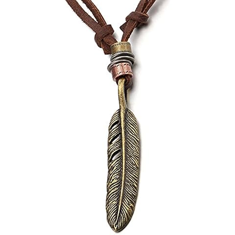 COOLSTEELANDBEYOND Feather Pendant Necklace Cover