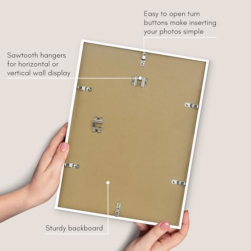 Americanflat 12x16 Picture Frame with Polished Plexiglass - Streamline Collection - Thin Border Picture Frame for Wall Display - Hanging Hardware Included - White