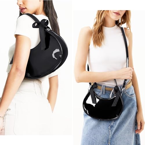 Image of Small Purse for Women Burgundy Clutch Purse Patent Leather Shoulder Handbag