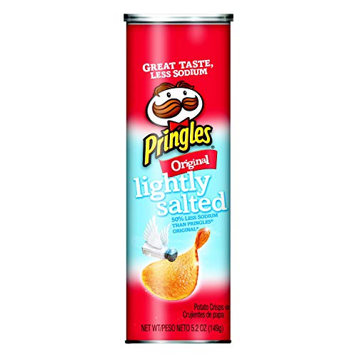 Pringles Potato Crisps Chips, Lightly Salted, Original Flavored, 5.2 oz Can