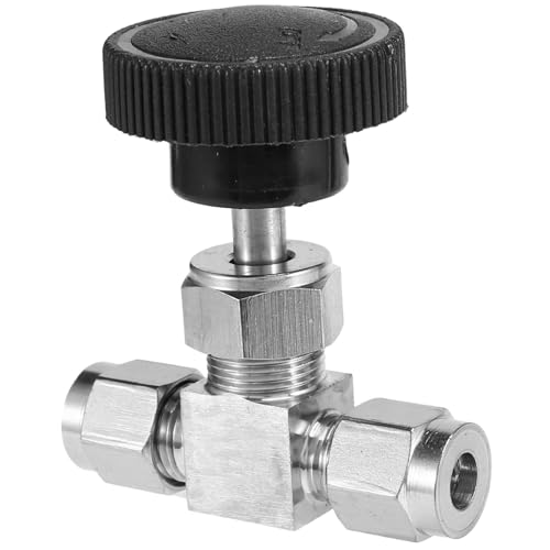 2X Válvula de aguja ajustable de 6 mm en acero inoxidable 304 de alta presión recta 4